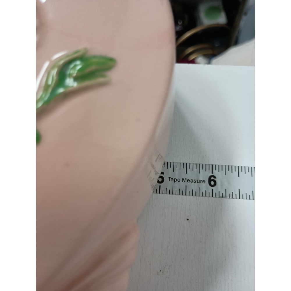 VTG Hull USA Pottery Pink Ceramic Dogwood Blossom Heart Vase Mid Century Modern - Picture 12 of 12